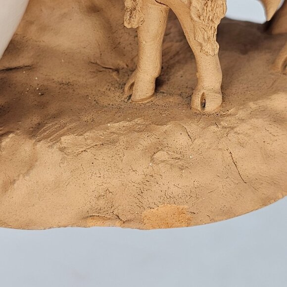 Vintage Grasso Catania Italy Goat Farmer Figurine Terracotta Sculpture - Picture 9 of 9